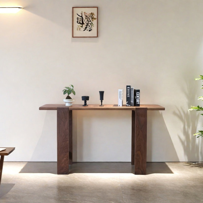 Modern Minimalist Solid Wood Console Table, 29.53" H x 51.18" W x 11.81" D