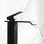 Élégant robinet de salle de bain noir mat avec bec cascade et poignée simple simple, acier inoxydable-124241923