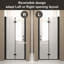 Porte de douche pliante de 33 à 32 po x 72 po, verre trempé de 1/4 po (6 mm), cadre en aluminium noir mat, film antidéflagrant
