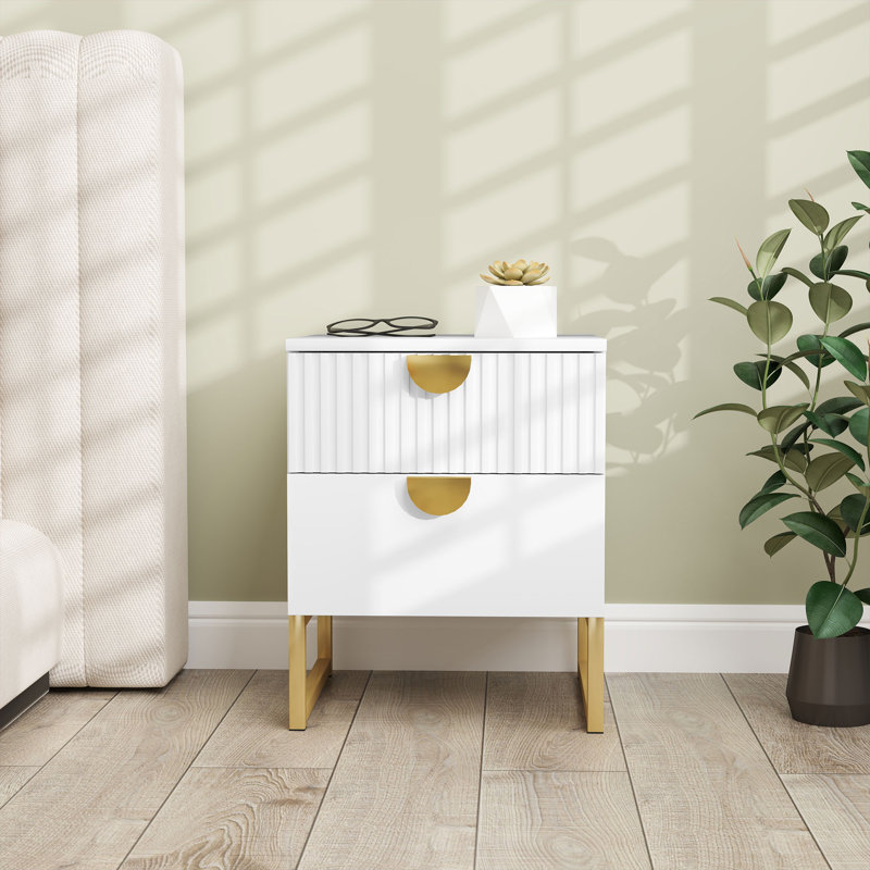 Alayasia 40cm W Manufactured Wood Bedside Table