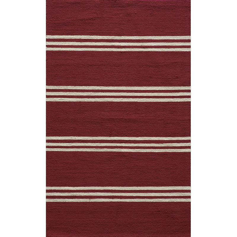 Tapis rouge à rayures Lon, Rectangle 2 pi x 3 pi