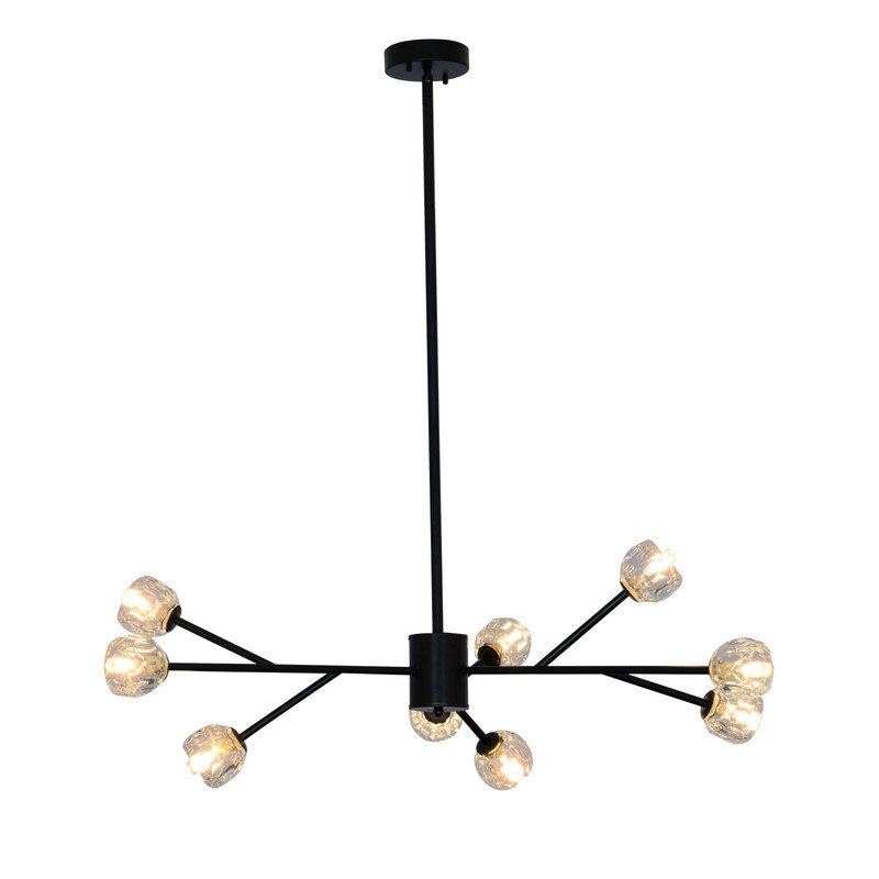 Luminaire suspendu pour îlot de cuisine 18 têtes, Noir