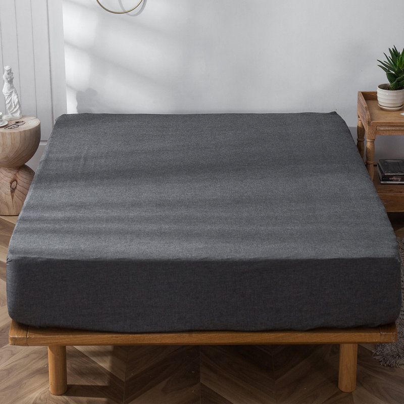 King Dark Grey Cotton Deep Pocket Fitted Sheet