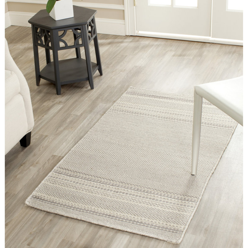 Esteves Hand Woven Flat Weave Wool Geometric Rug, Rectangle 2' x 3'