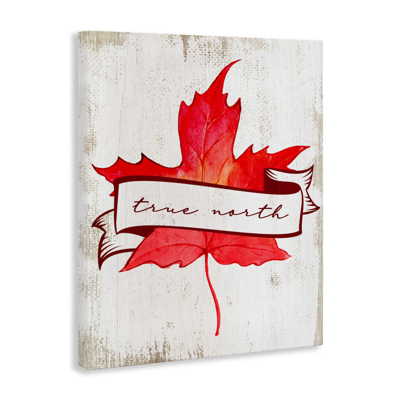 Toile True North Maple Leaf, design par Lil 'Rue, H 20 po x l 16 po