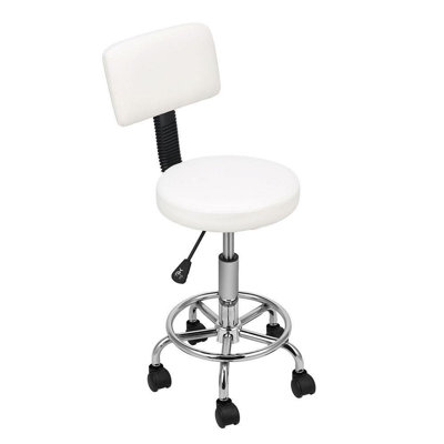 Backed Adjustable Height Ergonomic Lab Stool with Wheels