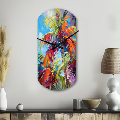 Horloge murale cylindrique Popart Palm Trees II - Palm Trees