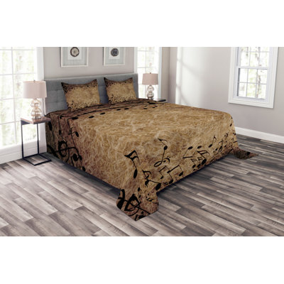 Black/Brown Microfibre Bedspread