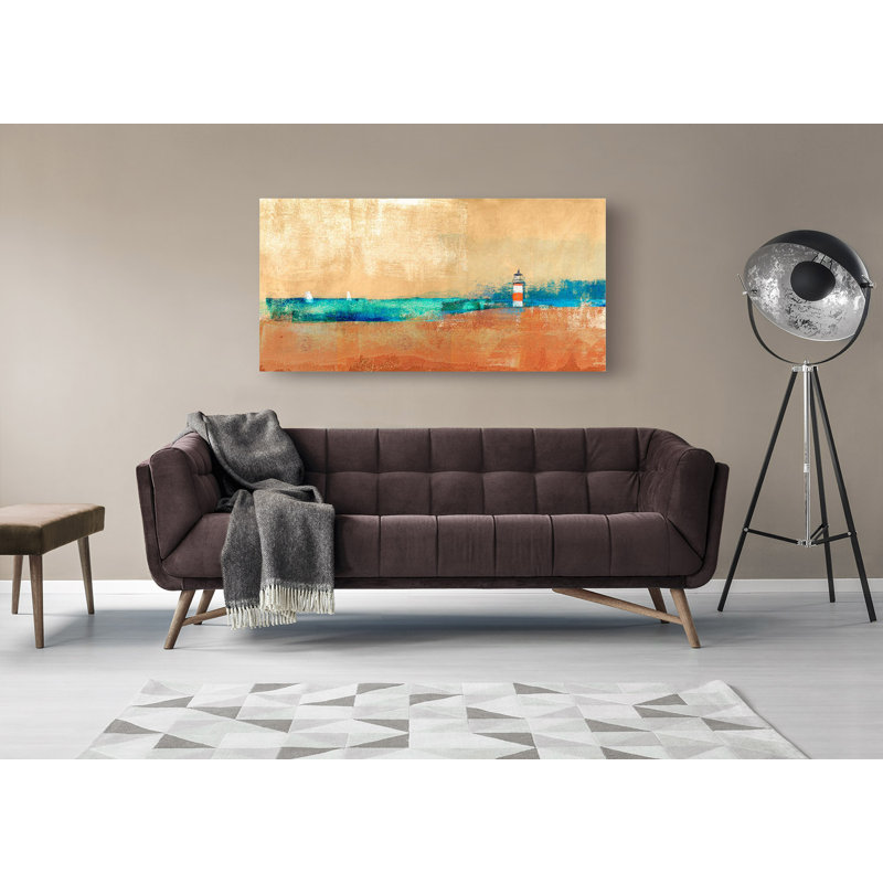 Coast Line And Lighthouse by Alex Blanco - Wrapped Canvas Print, 70cm H x 140cm W x 4cm D