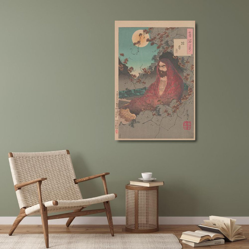 "La lune à travers une fenêtre en ruine" par Tsukioka Yoshitoshi - Art mural sur toile tendue avec châssis, H 40 po x l 28 po