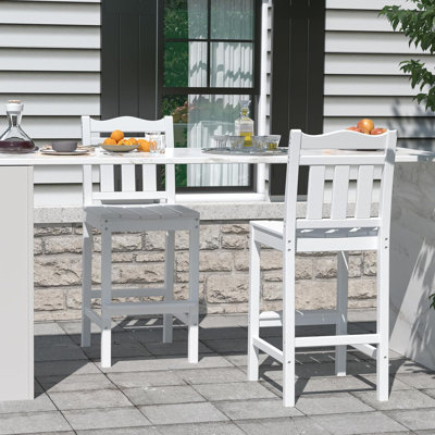 Outdoor 44" Bar Chair, Adirondack Bar Stools Set Of 2 by Lark Manor