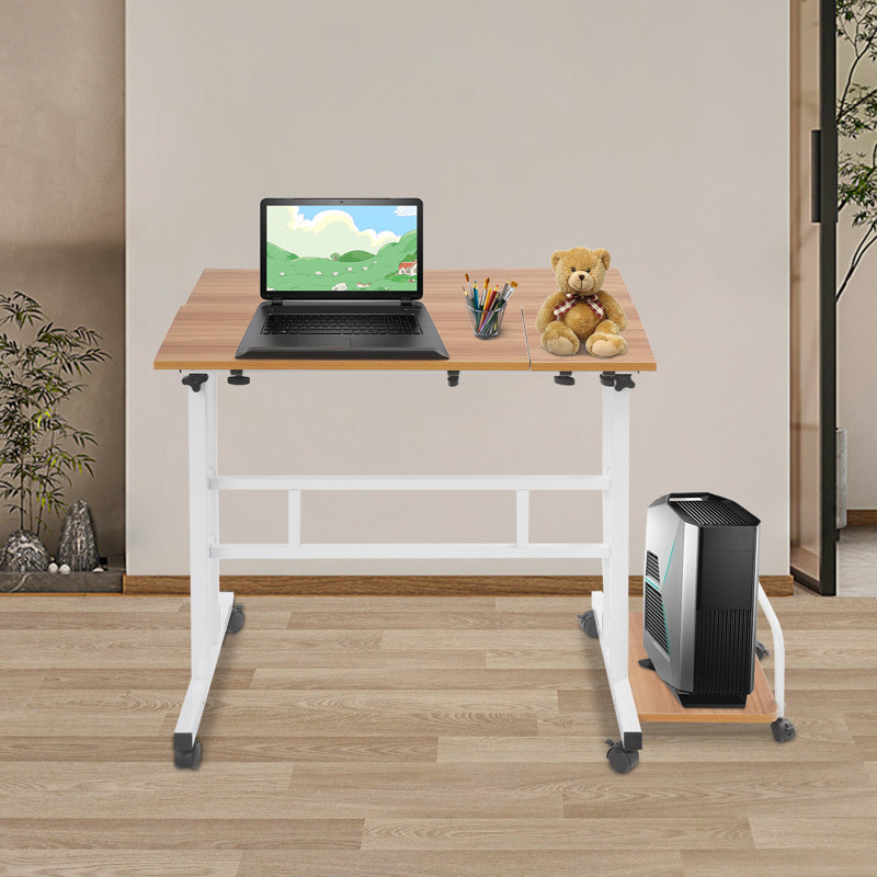 Multi Functional Foldable Desk Modern Computer Desk Adjustable Height Computer Table With Universal Wheels
