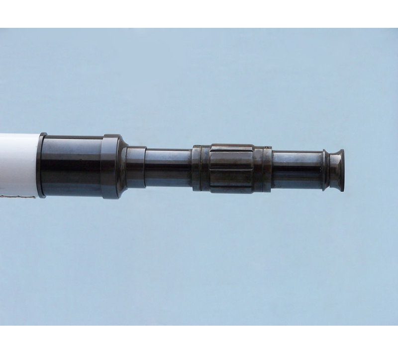 Admiral's Entertainment Decorative Telescope, Oil Rubbed Bronze/White Leather