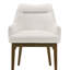 Chaise d'appoint rembourrée en chenille beige avec pieds en chêne rétro (ensemble de 2)