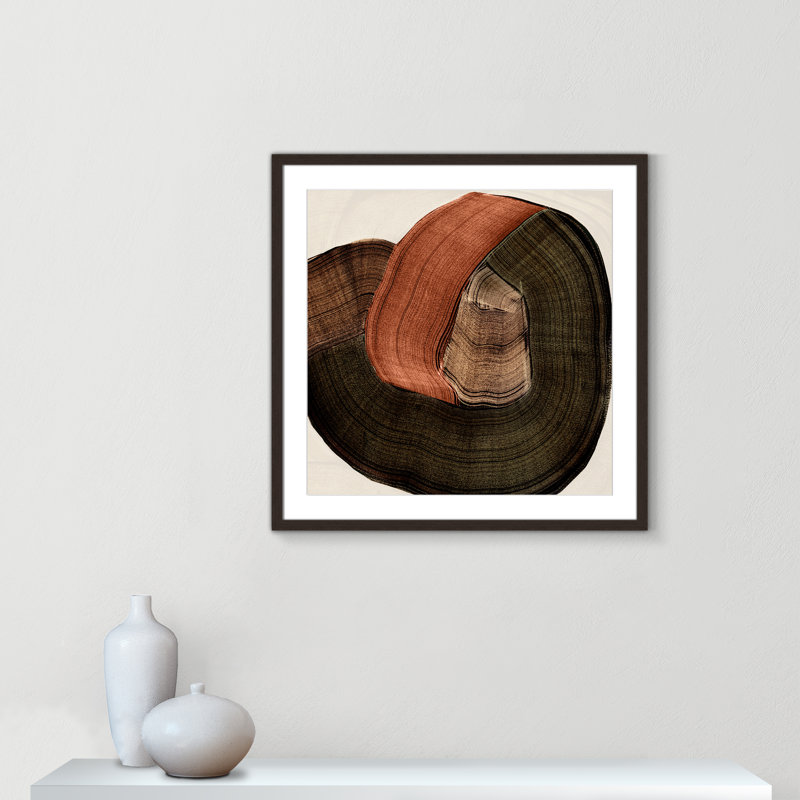 «Folded Earth II» par , Noyer à grain ouvert, L 27,5 po x H 27,5 po, Imprimé mat