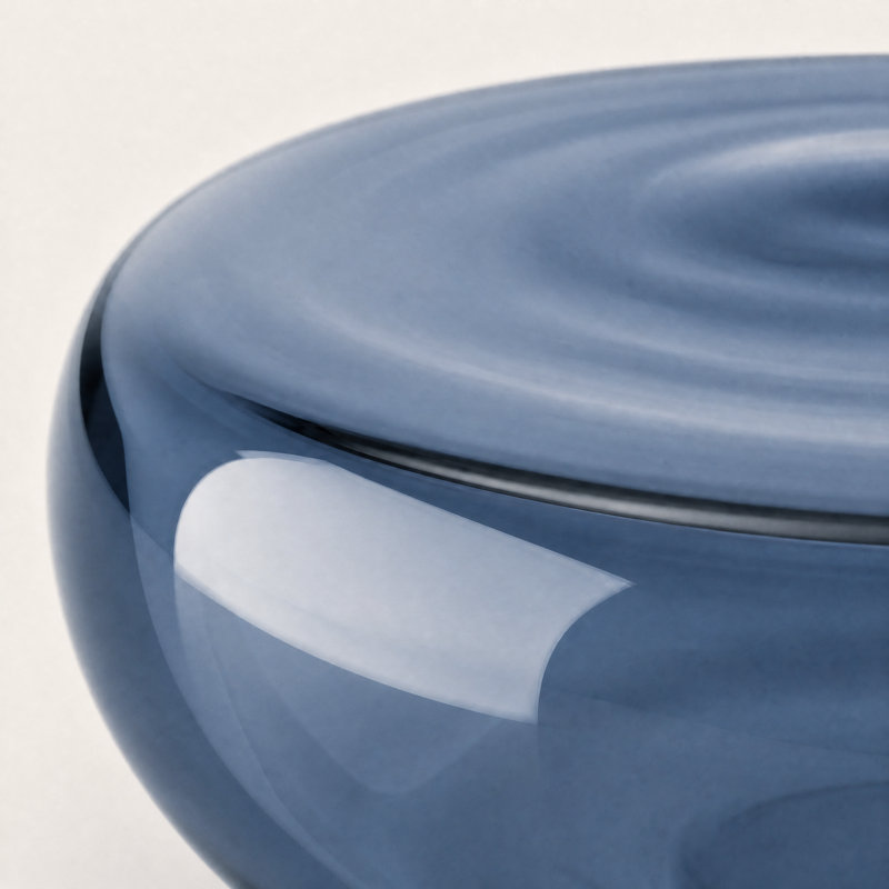 Table basse en verre transparent, Grand (l 26 po x P 26 po x H 11 po), Bleu acier