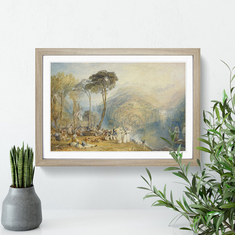 Dartmouth Cove by Joseph Mallord William Turner - Picture Frame Painting, Oak Framed, 27cm H x 36cm W x 2cm D