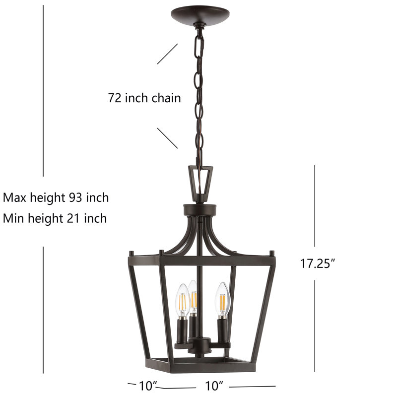 Luminaire suspendu géométrique 3 lumières Napavine, Bronze huilé