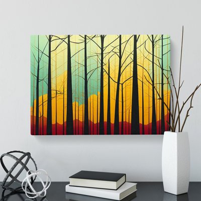 Deco Spring Forest Vol.3 Abstract - Wrapped Canvas Painting