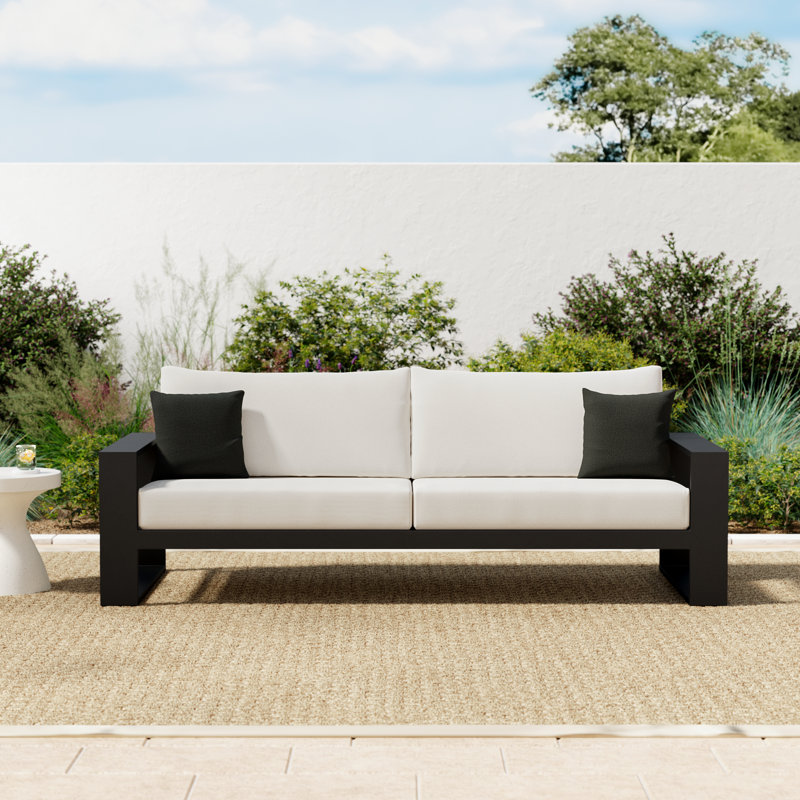 88'' Wide Straight Aluminum Patio Sofa with Sunbrella® Cushions
