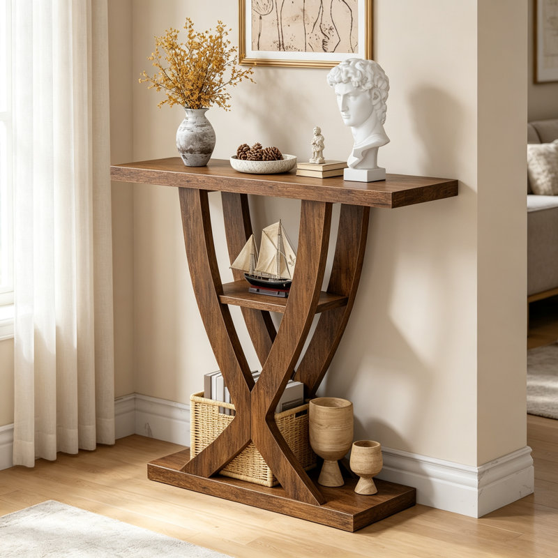 80cm Console Table, Brown