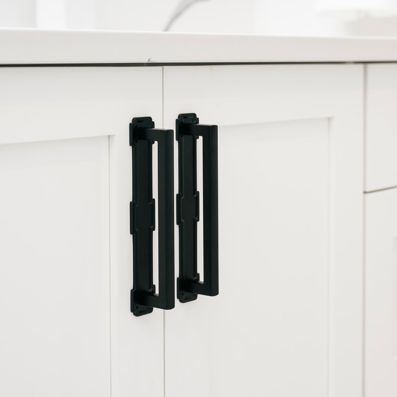Collection Coventry - Plaque arrière à poignées 3 po - Noir mat - Quincaillerie transitionnelle pour tiroirs et armoires 
