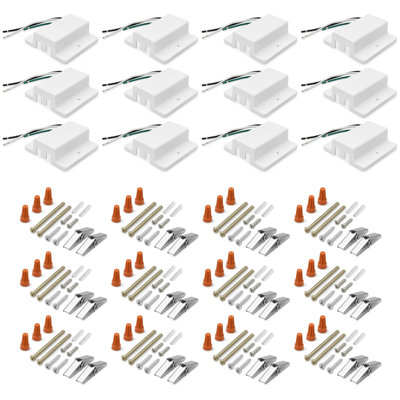 Rosace flottante Luxrite pour rail H, rosace d'alimentation pour éclairage sur rail H, compatible avec les circuits simples triphasés 120 V de type H, blanc, lot de 12