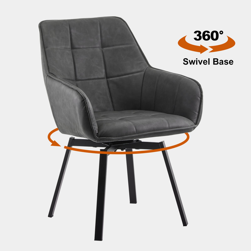 Byun 48cm H Upholstered Metal Armchair, Grey