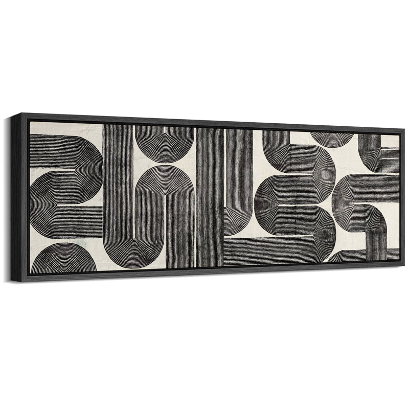 «Geometric Line Abstract Geometric Infinity Loop Shapes», reproduction encadrée sur toile, H 20 po x l 60 po