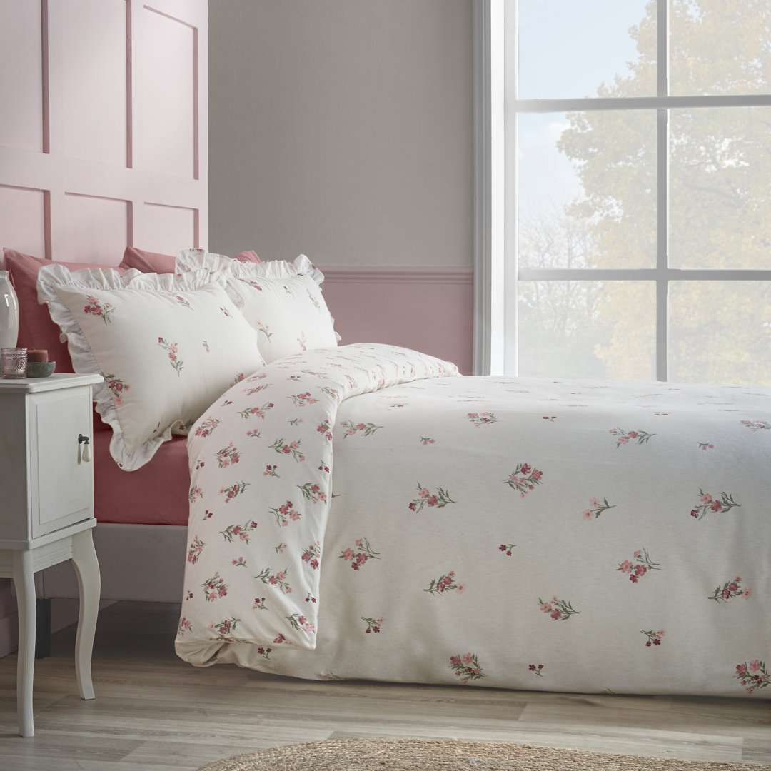 Brushed Ditsy Floral Cotton Reversible Duvet Cover Set