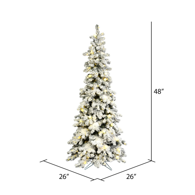 Sierra Flocked Fir Artificial Christmas Tree, 8.5' H, Warm White LED