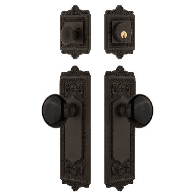 Nostalgic Warehouse Egg & Dart Entry Set with Porcelain Knob