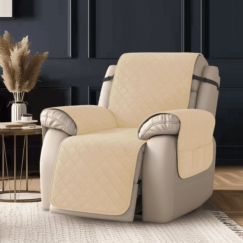Housse matelassée et réversible pour fauteuil inclinable, Sable, Grand H 91 po x l 28 po x P 22 po