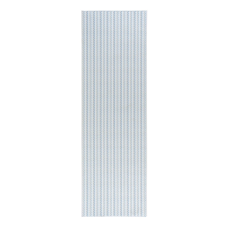 Lowell Blue Machine Washable Rug, Runner 2'6" x 8'