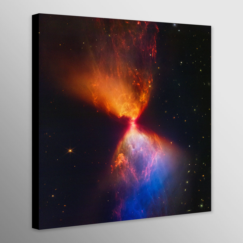 NASA’s James Webb Fiery Hourglass Protostar - Print on Canvas, 41cm H x 41cm W x 4cm D
