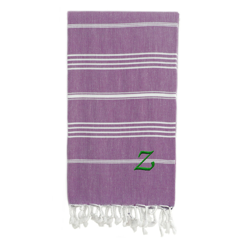 Serviette de plage 100% coton Pestemal Lucky, Gris foncé / Blanc, Z