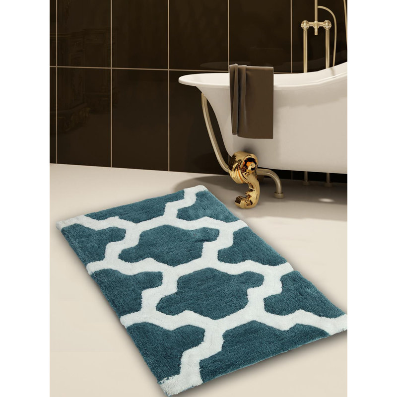 Kutz Non-Slip Bath Rug, Aqua Blue