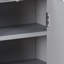Armoire à pharmacie en MDF peu encombrante, finition grise avec style campagnard pour un rangement polyvalent