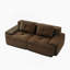Canapé modulaire en forme de L 82 po, tissu velours côtelé, siège profond, passepoil perlé, conception capitonnée, sans assemblage, base antidérapante, brun-1847704271-1847704265