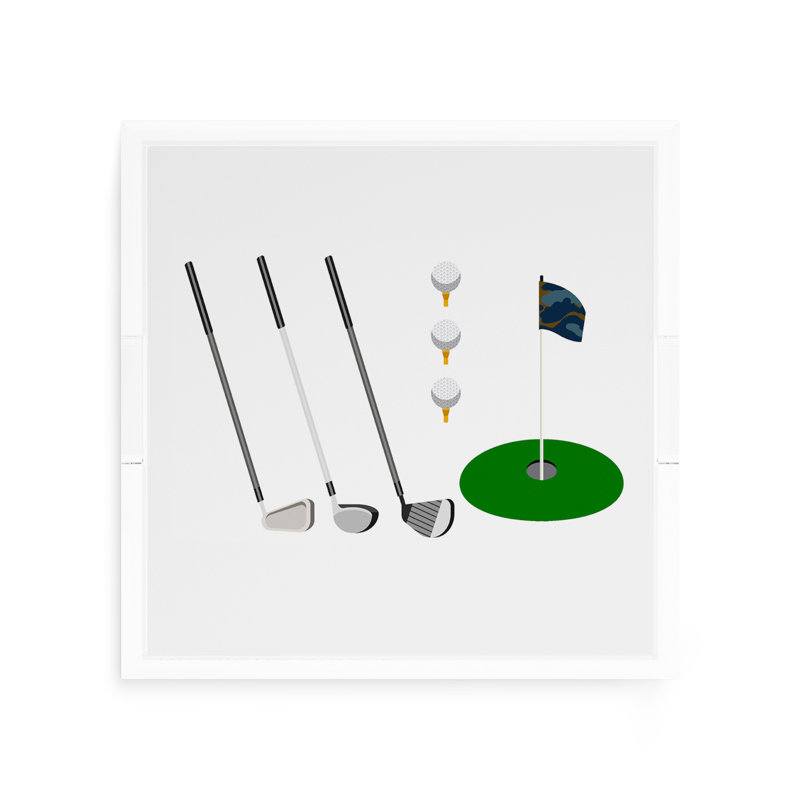 Plateau décoratif carré en acrylique Golf, 2" H x 12" W x 12" D