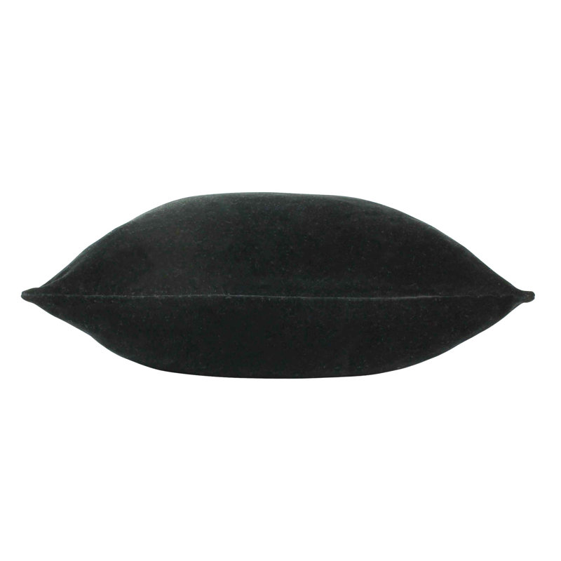 Solo Soft Velvet Cushion Cover, Feather, Black