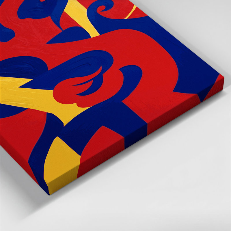Abstract Figurative 25 Red Canvas Wall Art, 10" H x 8" W