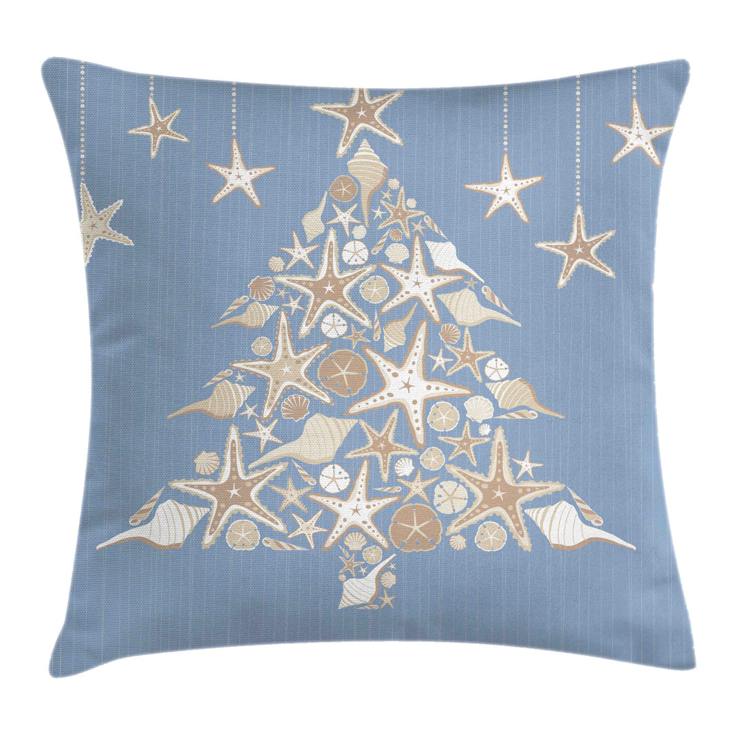 Kissenbezug, Sea Life Thema Meer, Weihnachten, Beige Creme