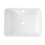 Lavabo de salle de bain 19 po x 15 po en céramique blanc moderne - rectangulaire, teinté, sur comptoir 19 po x 15 po, blanc, teinté