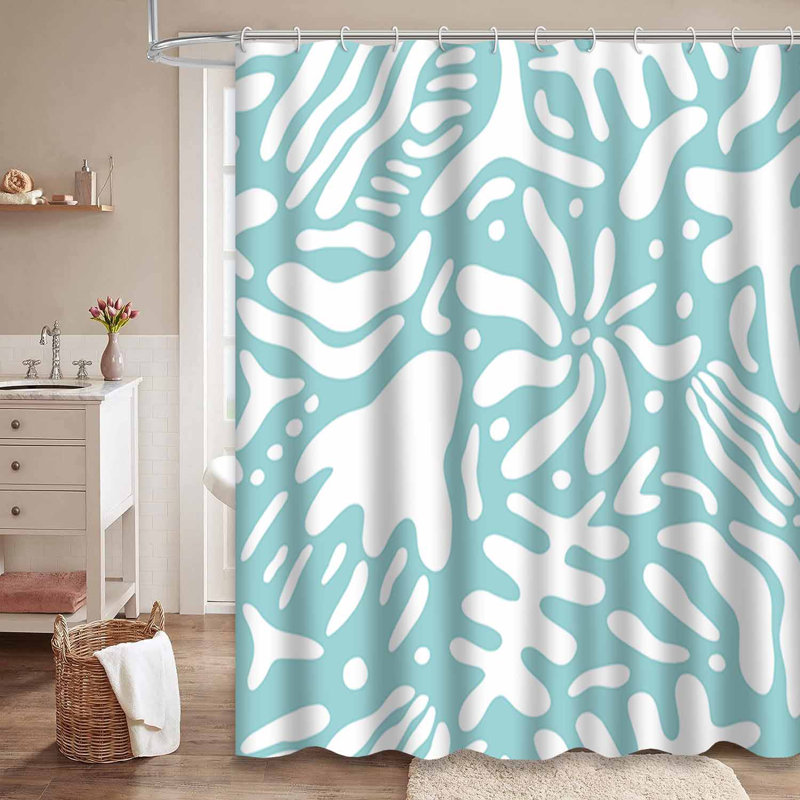 Rideau de douche imperméable à motif géométrique avec 12 crochets, L 72 po x l 72 po