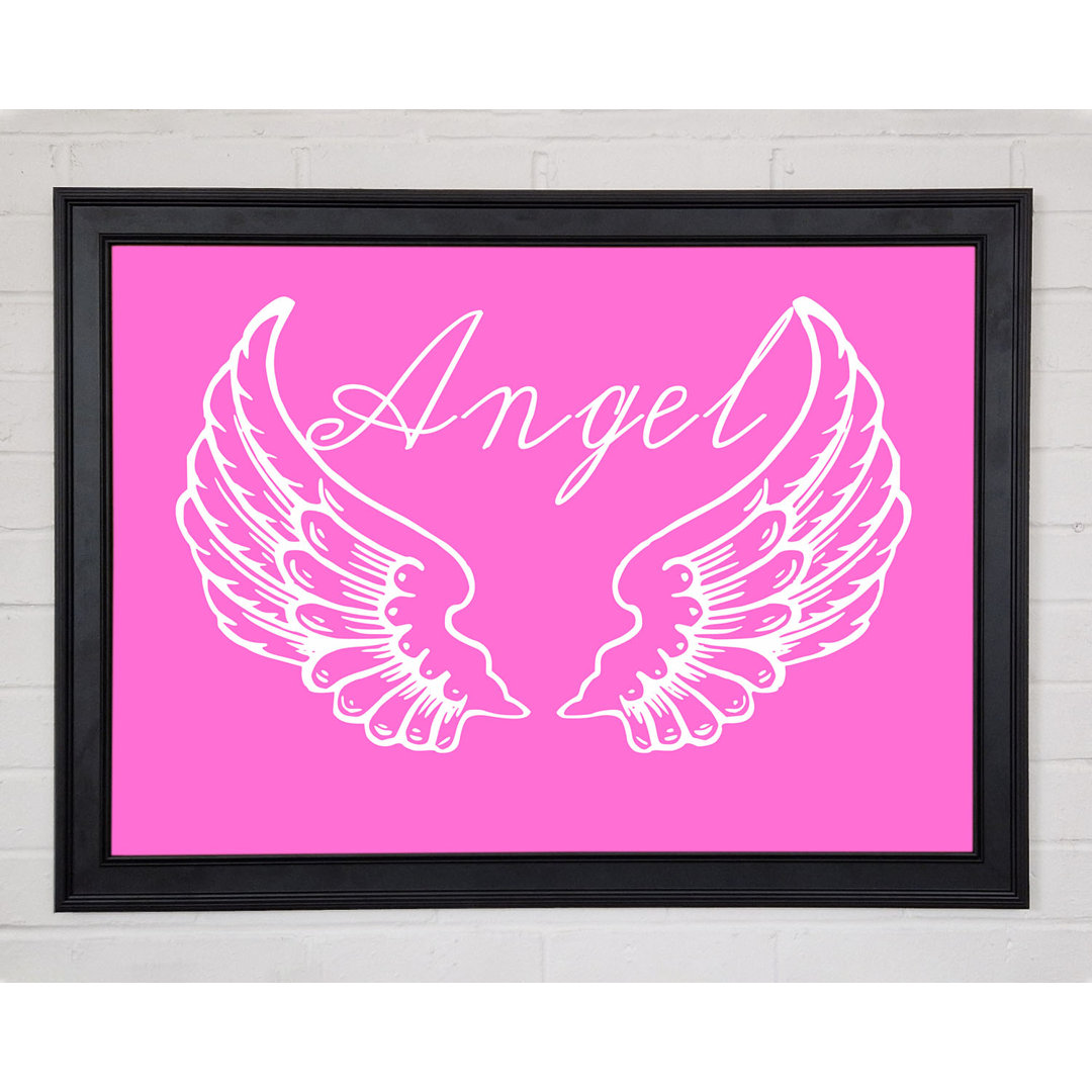 Angel Wings 4 Vivid Pink Gerahmter Druck 10144