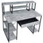 Bureau avec tablettes ouvertes et huche-1679917901