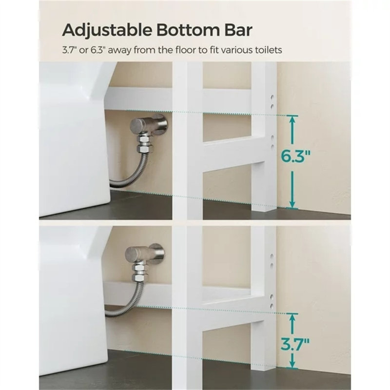 Rangement au-dessus de la toilette en bambou Mielle, Blanc