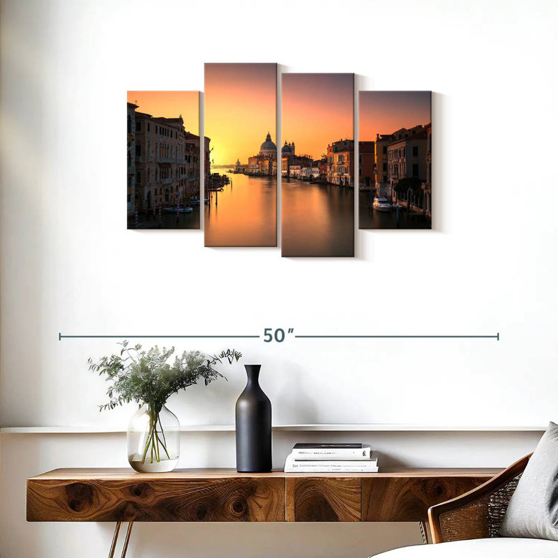 Lilie Grand Canal au coucher du soleil, H 22 po x l 36 po