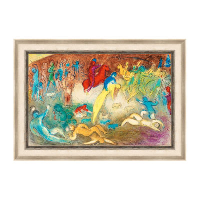 "Abattage sur toile encadré" par Marc Chagall, impression giclée onirique romantique surréalisme, peinture moderne, décoration intérieure (chêne blanc et gris minéral, 20 po x 28 po)